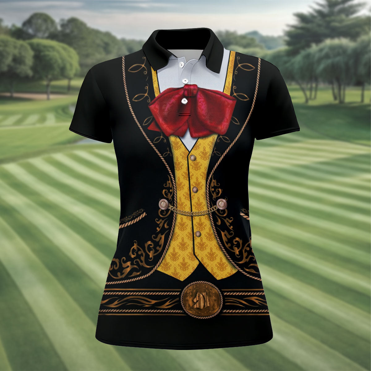 Mexican Fiesta Theme Funny Costume Ladies Golf Tops, Cinco De Mayo Celebration Golf Shirt For Women