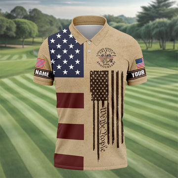 We The People 250th Anniversary Retro Golf Shirt, Patriotic 4th Of July Golf Shirts For Men