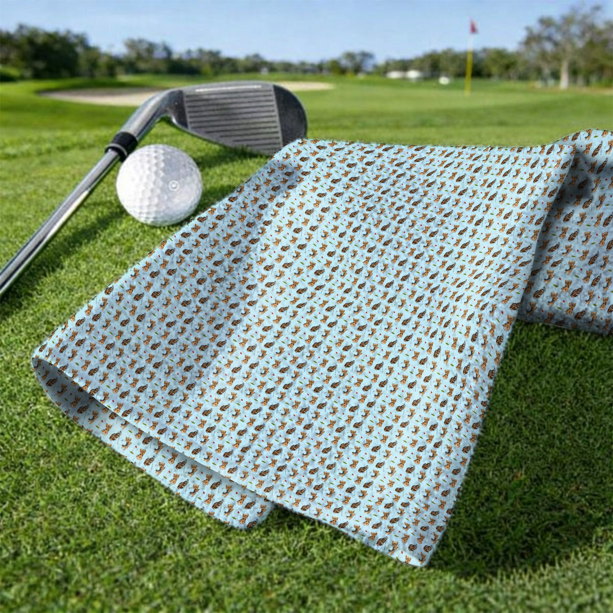 Yorkshire Terrier Golf Towel, Cute Yorkie Pattern Golf Towels, Gift for Golf Lovers