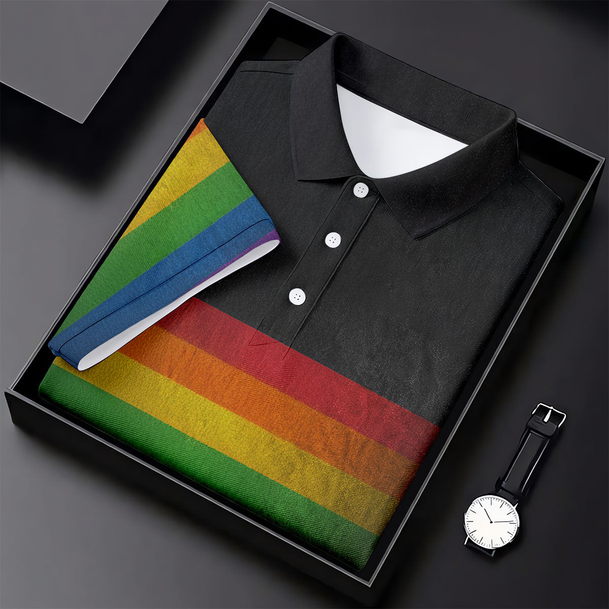 Pride Rainbow Flag Retro Golf Shirt, LGBTQ Month Golf Shirt For Women, Ladies Golf Polos
