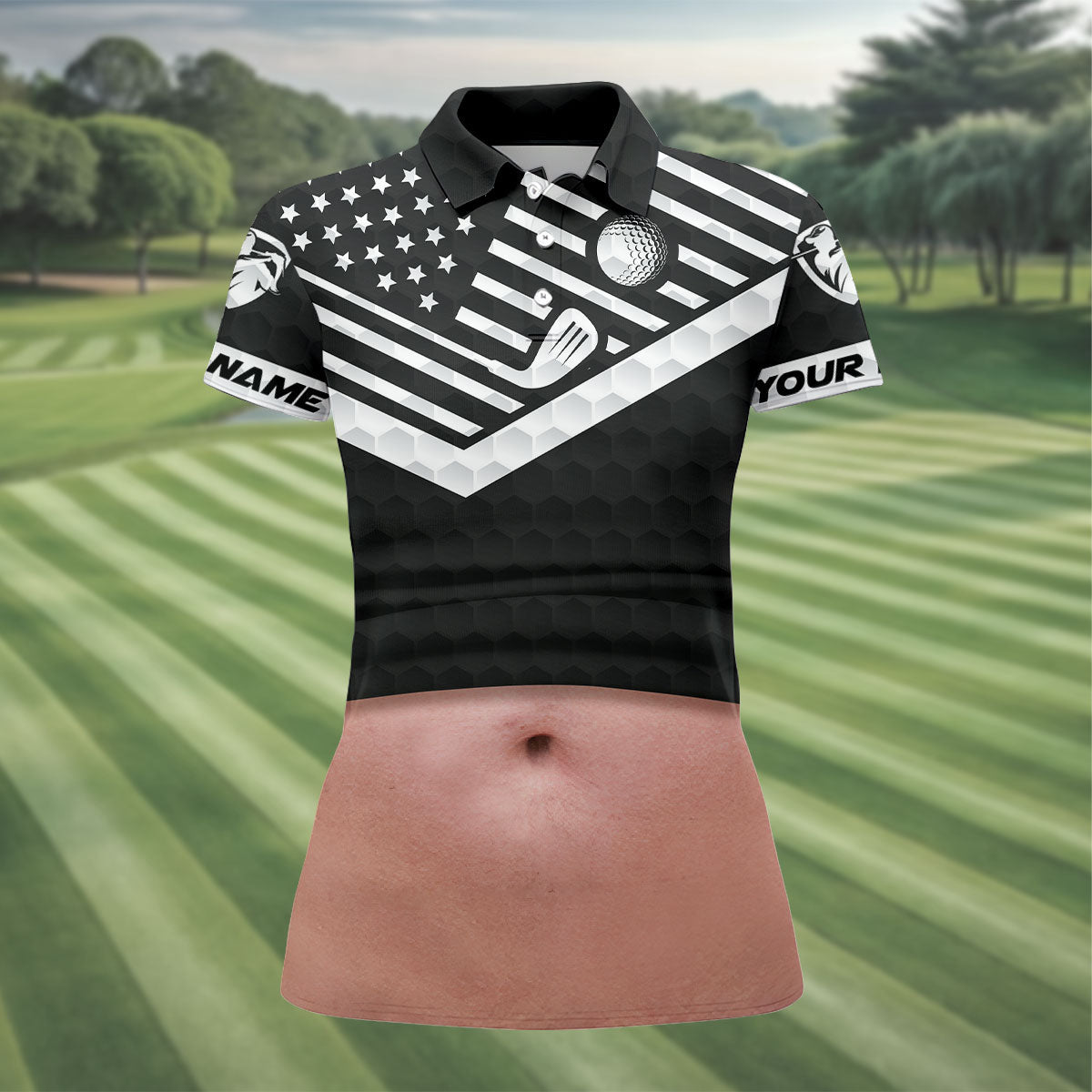 Personalized Pink Skin Beer Belly Golf Polo Shirt, Ladies Golf Shirts, Golf Polo For Women