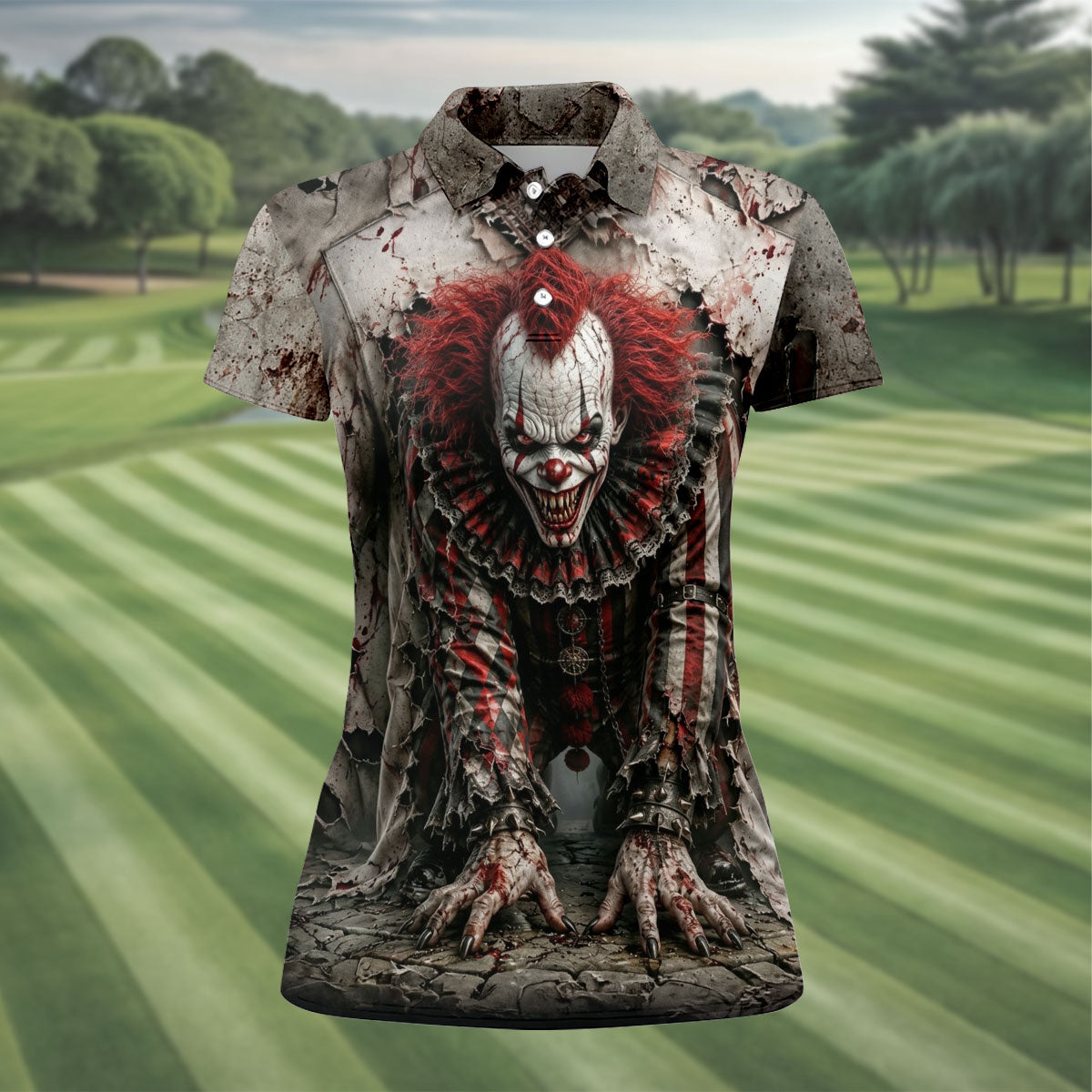Halloween Horror Character Golf Shirt, Women's Golf Polo, Hawaiian Golf Shirt