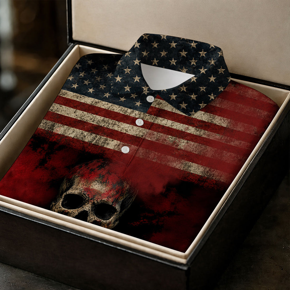 Cool Skull Faith Cross Distressed US Flag 4th Of July Golf Shirt, 250 Years Polo Shirts For Men