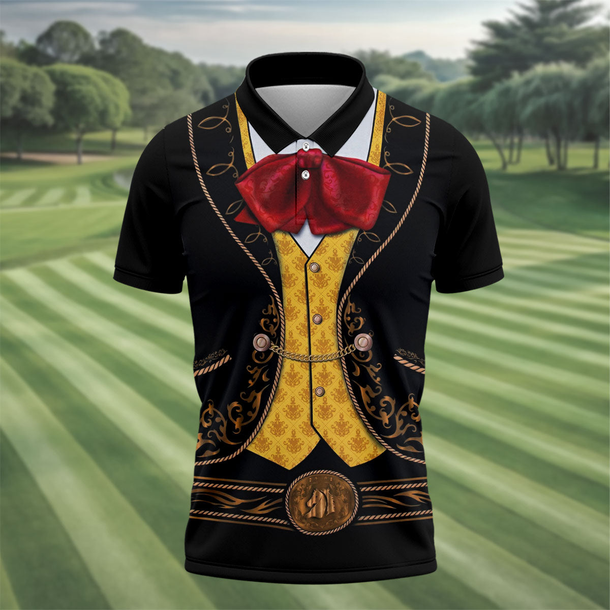 Mexican Fiesta Theme Funny Costume Golf Tops For Men, Cinco De Mayo Celebration Golf Shirts For Men