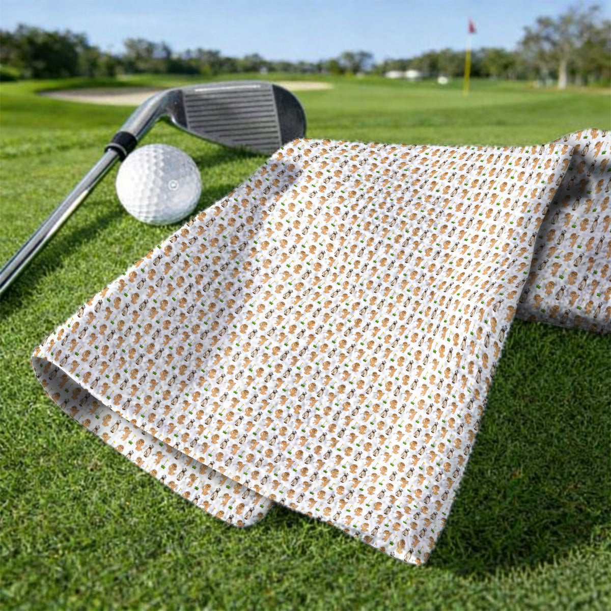 Toy Poodle Pattern Golf Towel, Funny Poodle Golf Towels, Golf Gift For Dog Lover
