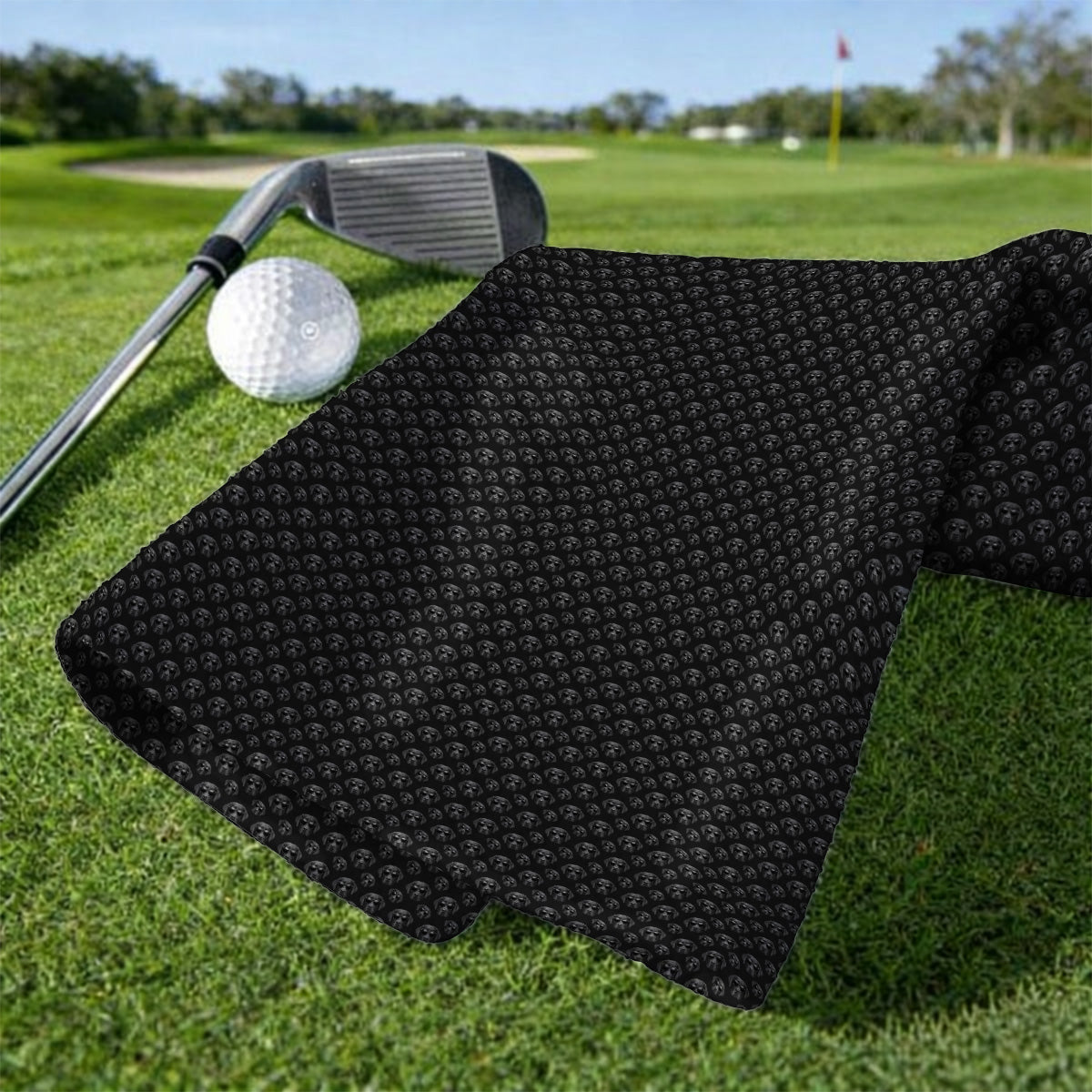 Labrador Retriever Golf Towel, Black Lab Sunglasses Pattern Towels, Funny Golf Gift For Dog Lover