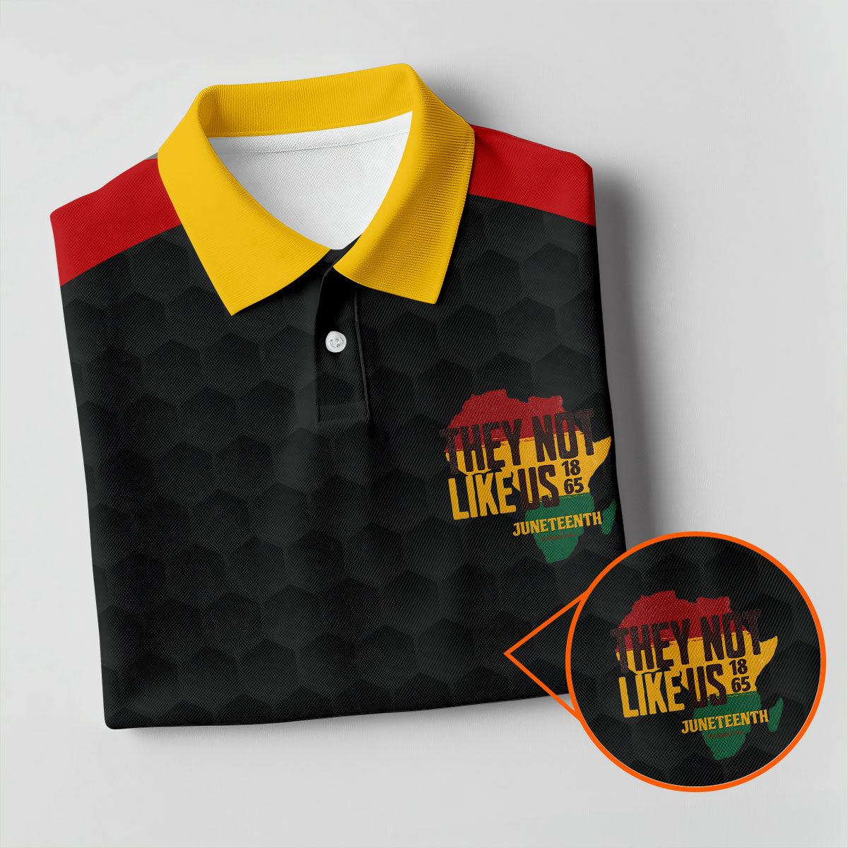 Juneteenth They Not Like Us 1865 Performance Golf Polo Shirt, Golf Shirts For Men, Printed Golf Shirts