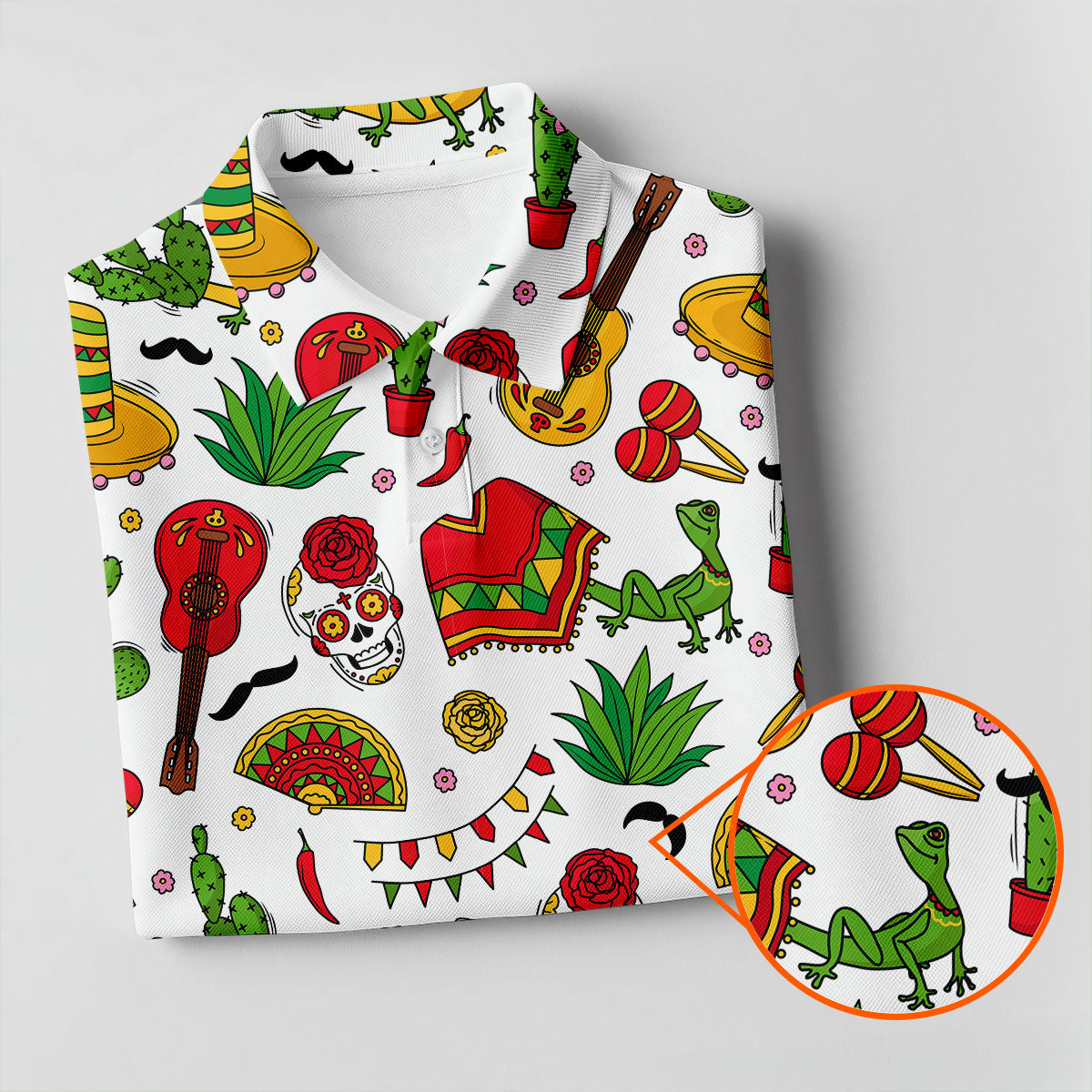 Mexican Instruments Funny Cacti Ladies Golf Tops, Cinco De Mayo Celebration Golf Shirt For Women