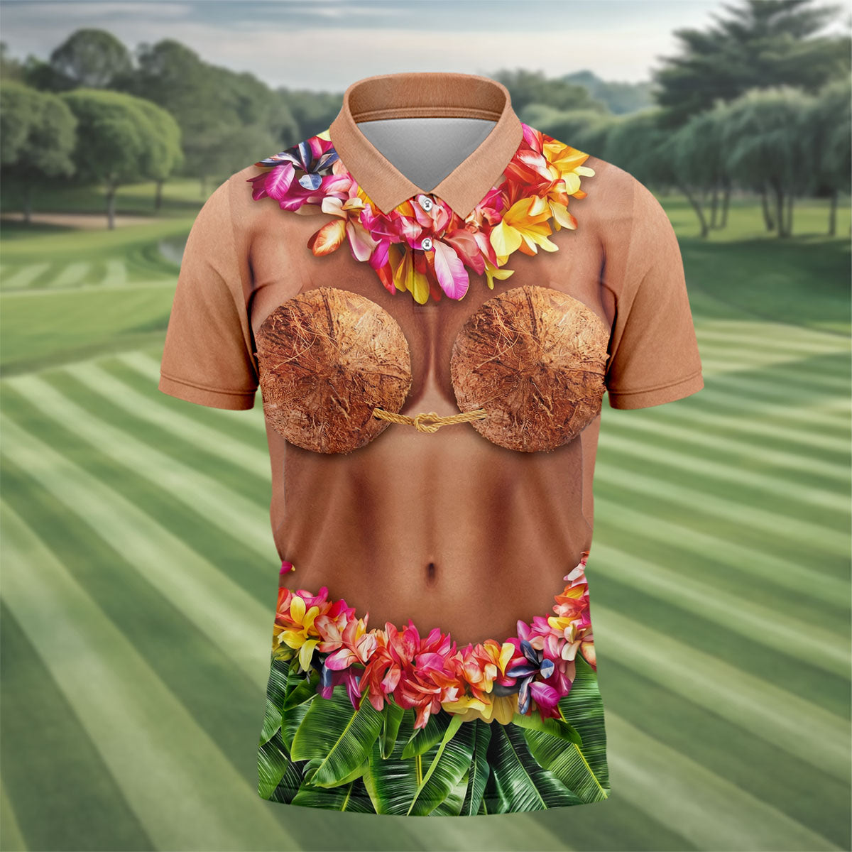 Tropical Theme Party Hawaiian Golf Shirt, Men's Funny Golf Shirts, Polo Shirts For Men