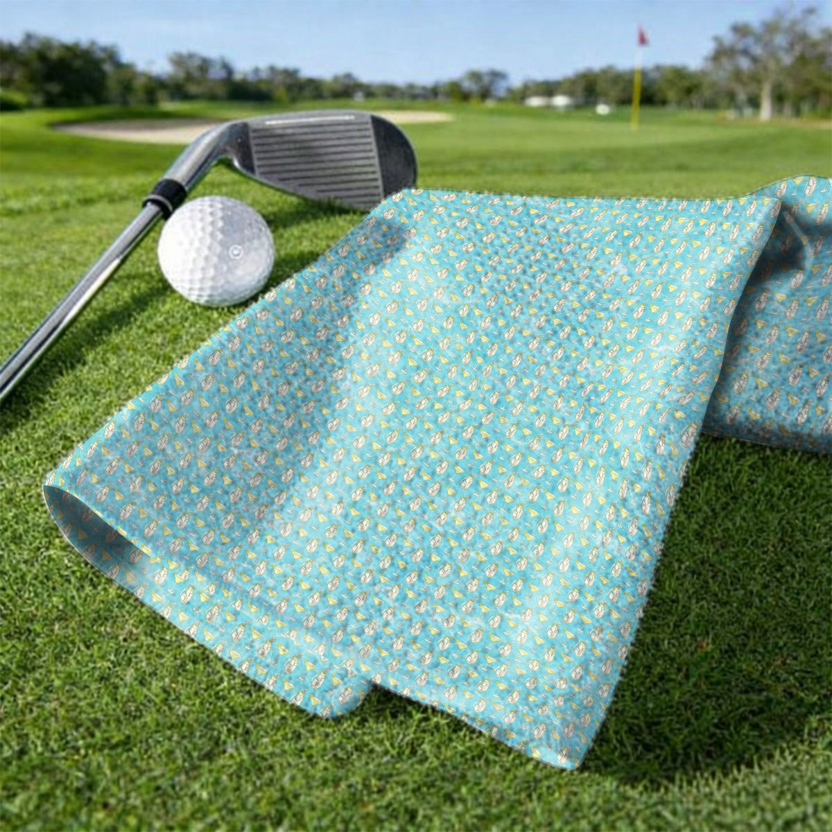 Golf & Margarita Pattern Golf Towels, Margarita Cocktail Golf Towel, Crazy Golf Gift For Golfer