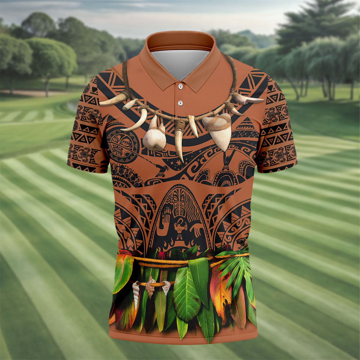Cartoon Costume Hawaiian Golf Shirt, Men's Funny Golf Shirts, Polo Shirts For Men