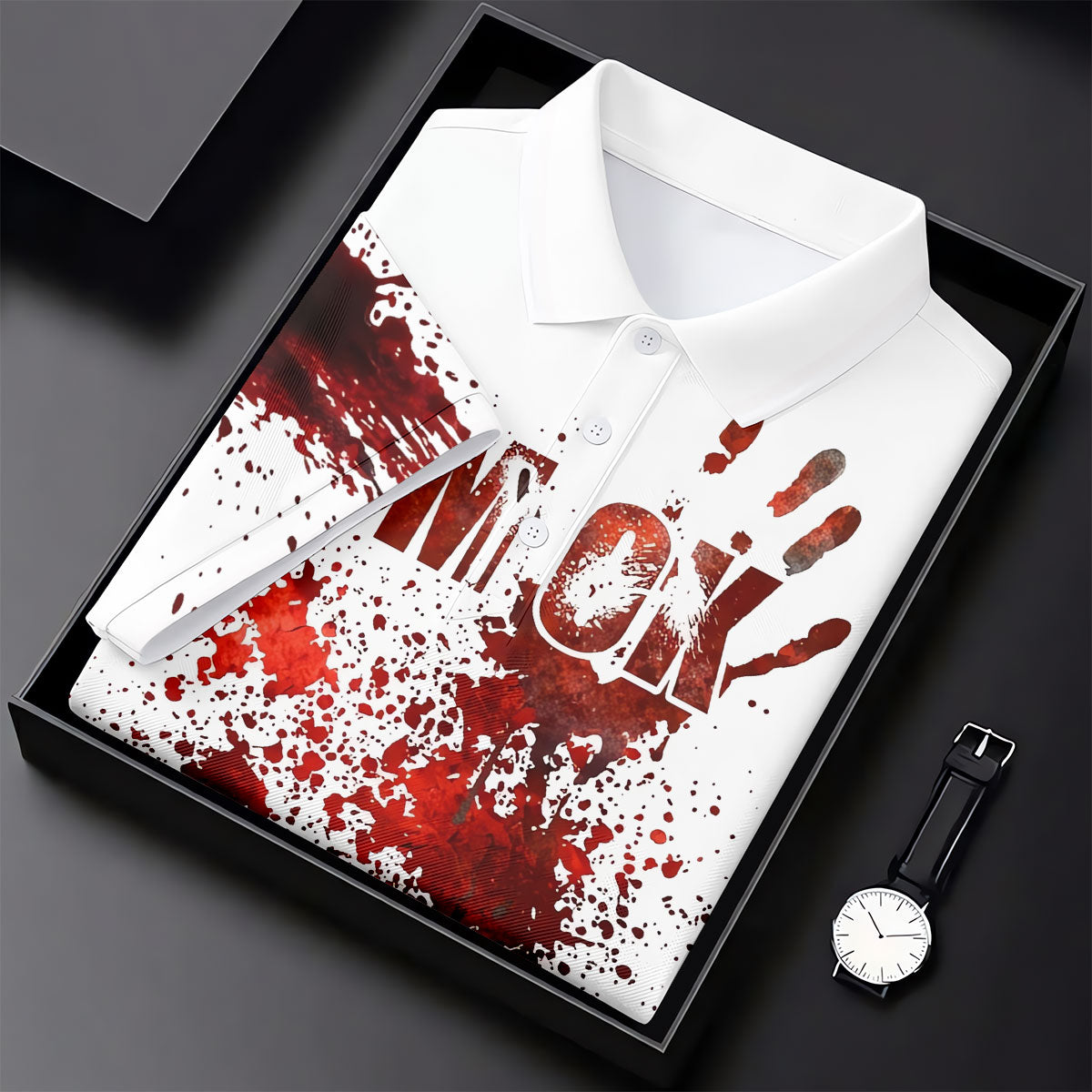 I'm OK It's Not My Blood Halloween Golf Polo Shirt, Printed Golf Shirt, Womens Golf Polo