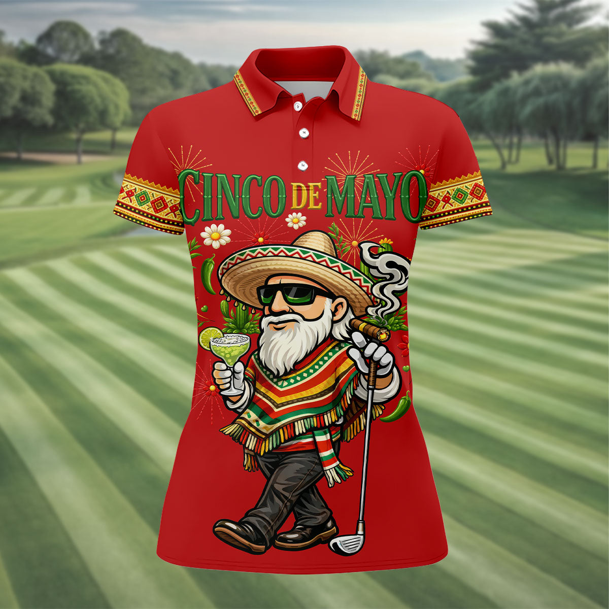 Margarita Man Cinco De Mayo Celebration Red Golf Shirt, Fiesta Theme Golf Shirt For Women