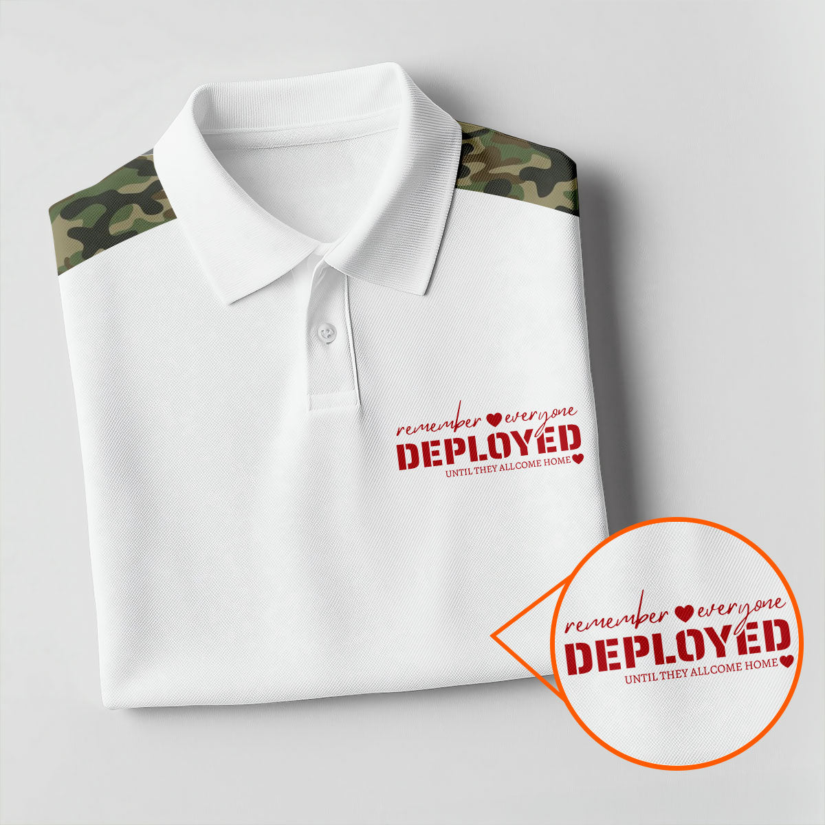 Remember Everyone Deployed Camo White Patriotic 4th Of July Golf Shirt, 250th Anniversary Golf Shirts For Men