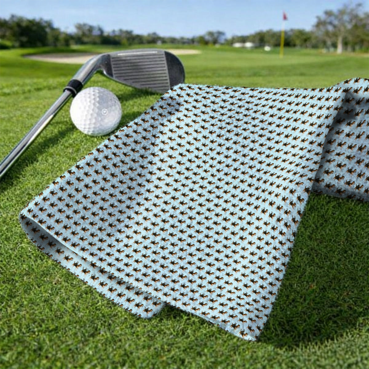 Classic Beagle Pattern Golf Towels, Beagle Dog Golf Towel, Crazy Golf Gift For Golfer