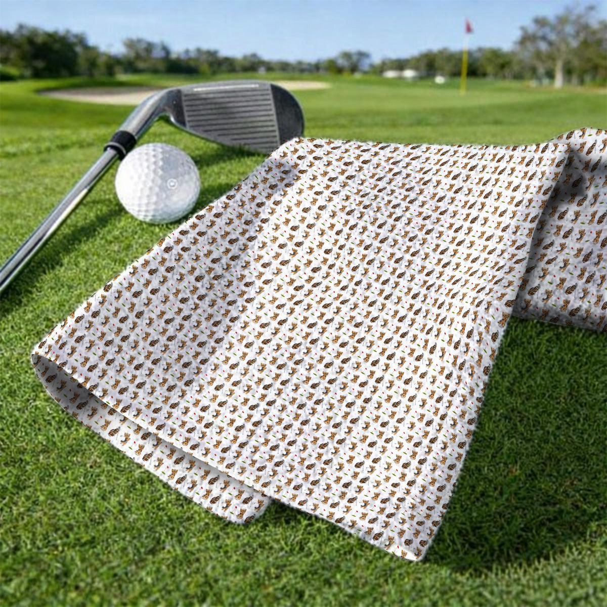Yorkshire Terrier Golf Towel, Cute Yorkie Pattern Golf Towels, Gift for Golf Lovers
