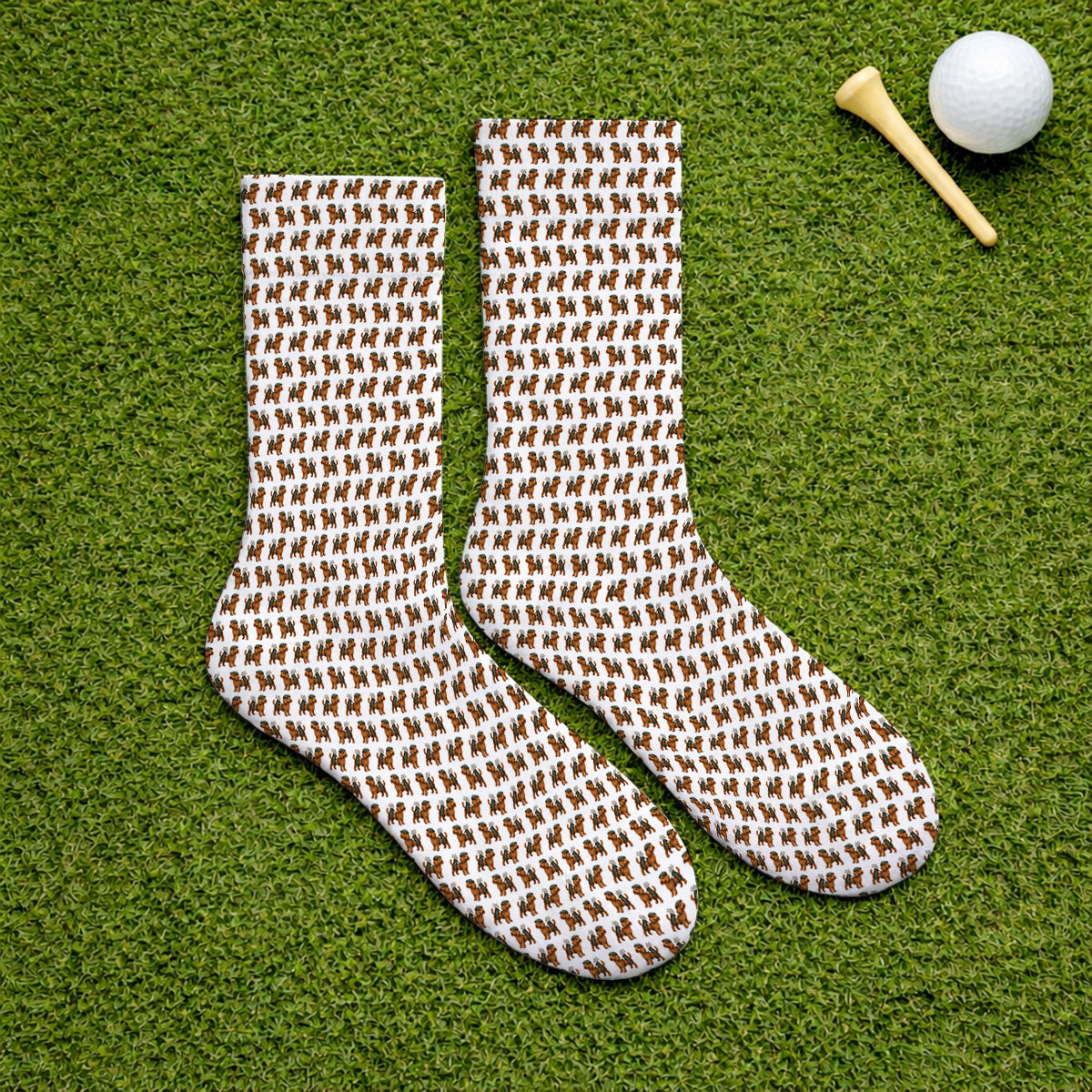 Funny Dog Pattern Golf Sock, Poodle Golf Socks, Golf Gift For Golfer