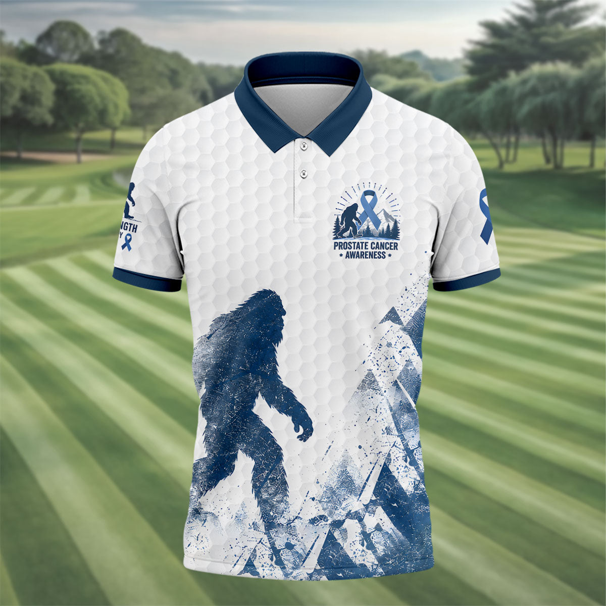 Bigfoot Prostate Cancer Awareness Polo Shirt, Mens Golf Polo, Printed Golf Shirts