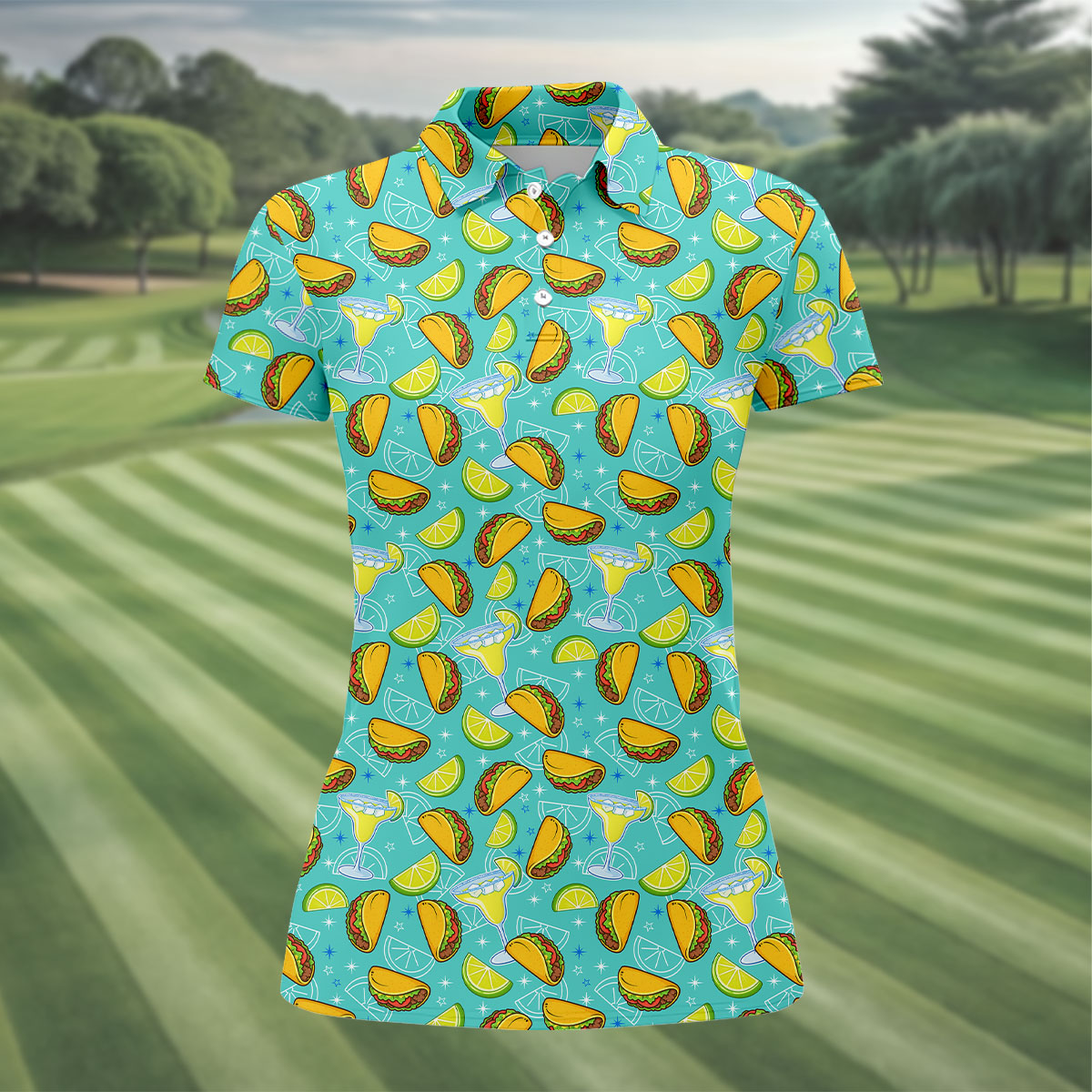 Cocktail Margarita Taco Women's Polo Shirt, Cinco De Mayo Celebration Fiesta Ladies Golf Shirt