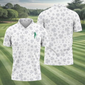 Shamrock Golf Polo Shirt, Mens Golf Shirt, St Patrick's Day Golf Shirt, Gift For Golfer