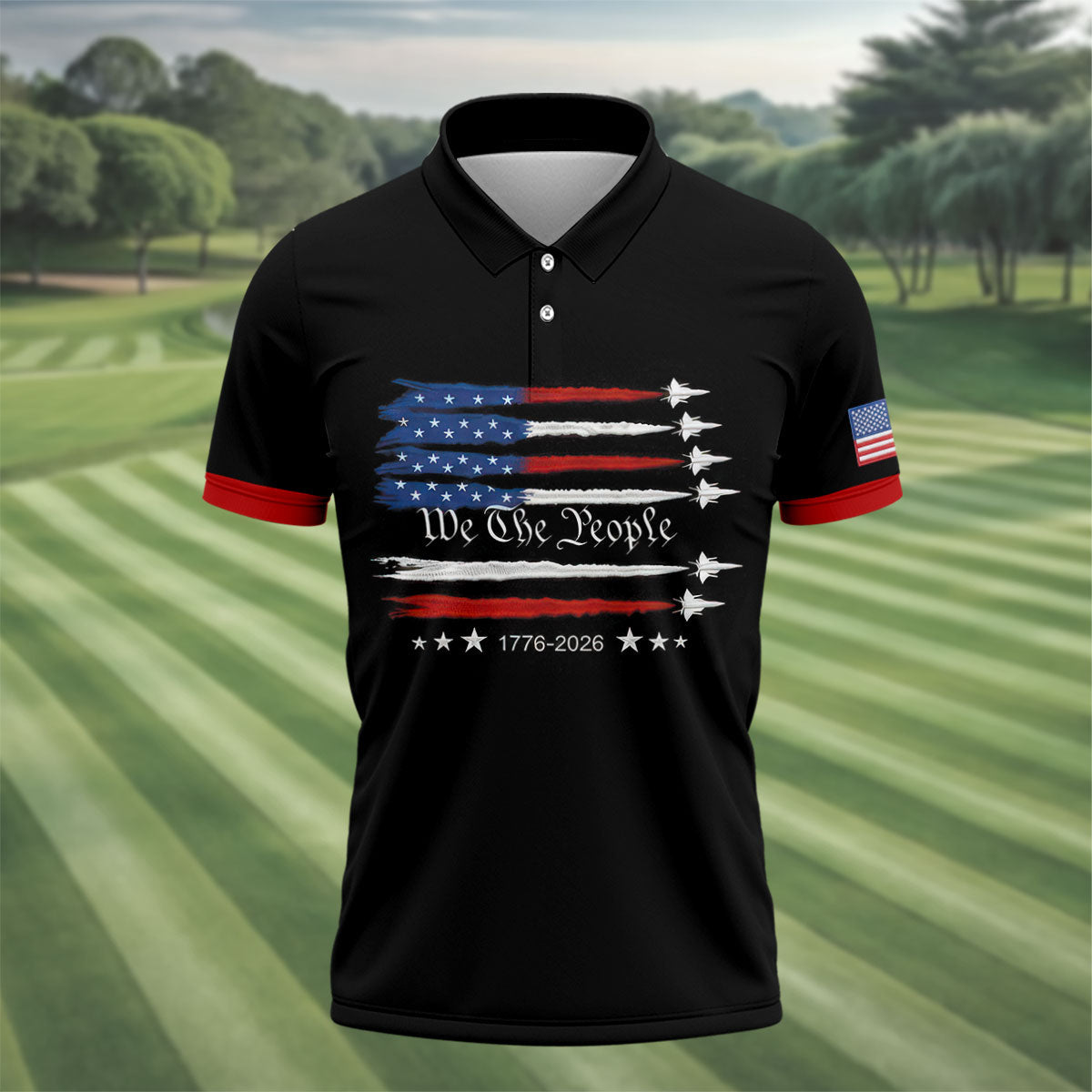 Independence Day Flag We The People Golf Shirt, Patriotic 4th Of July Golf Shirts For Men
