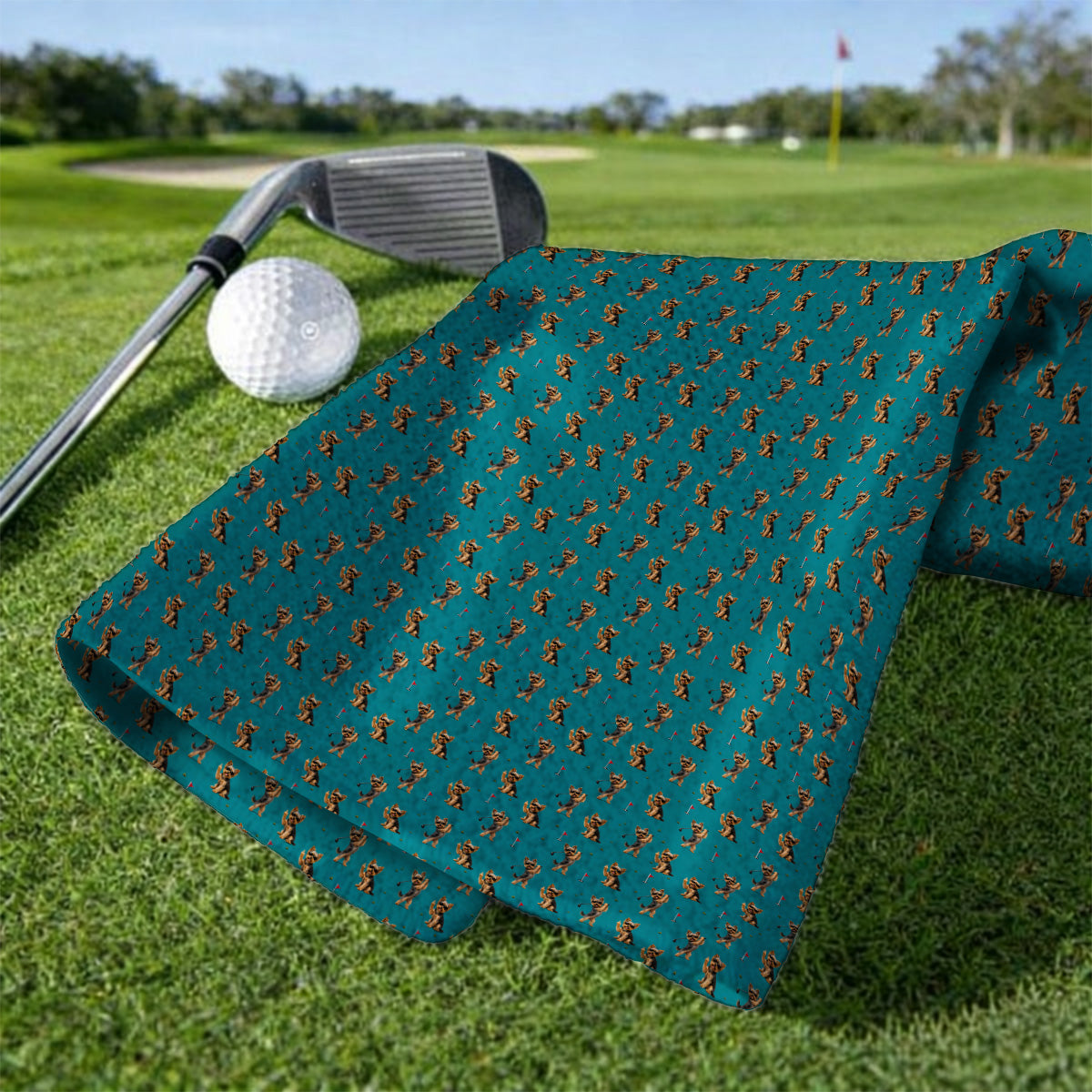 Funny Yorkshire Terrier Golf Towel, Cool Yorkie Pattern Golf Towels, Gift For Golf Lovers