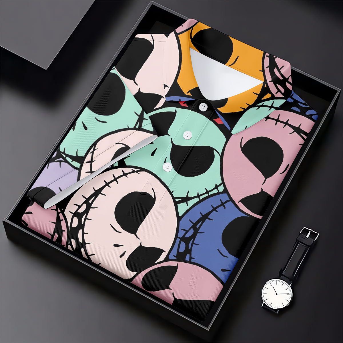 Colorful Cartoon Skull Halloween Golf Polo Shirt, Women’s Golf Polo, Ladies Golf Tops