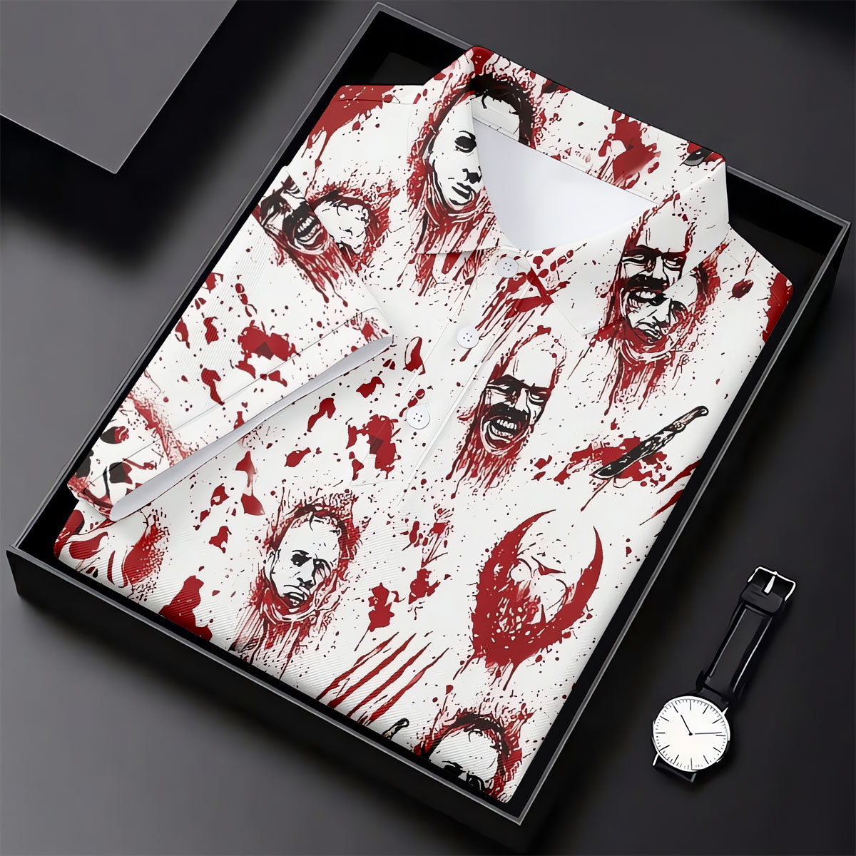Bloody Horror Character Halloween Golf Shirt, Women's Golf Tops, Golf Shirts For Women