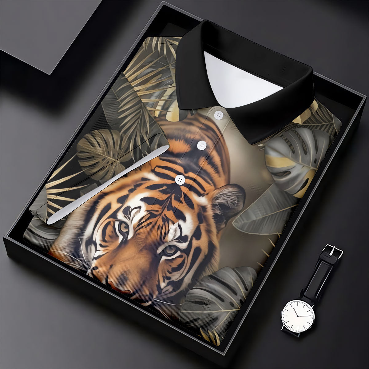 Majestic Tiger Tropical Golf Polo Shirt, Women's Golf Tops, Ladies Golf Shirt