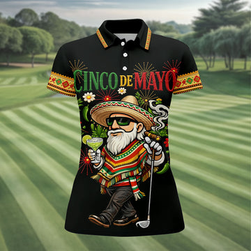 Margarita Man Cinco De Mayo Celebration Black Golf Shirt, Fiesta Theme Golf Shirt For Women