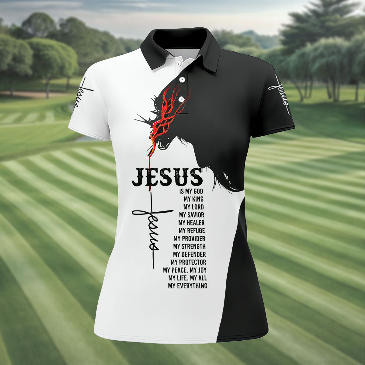 Funny Jesus Is My Everything Horse Polo Shirt, Ladies Golf Shirt, Women's Golf Polo