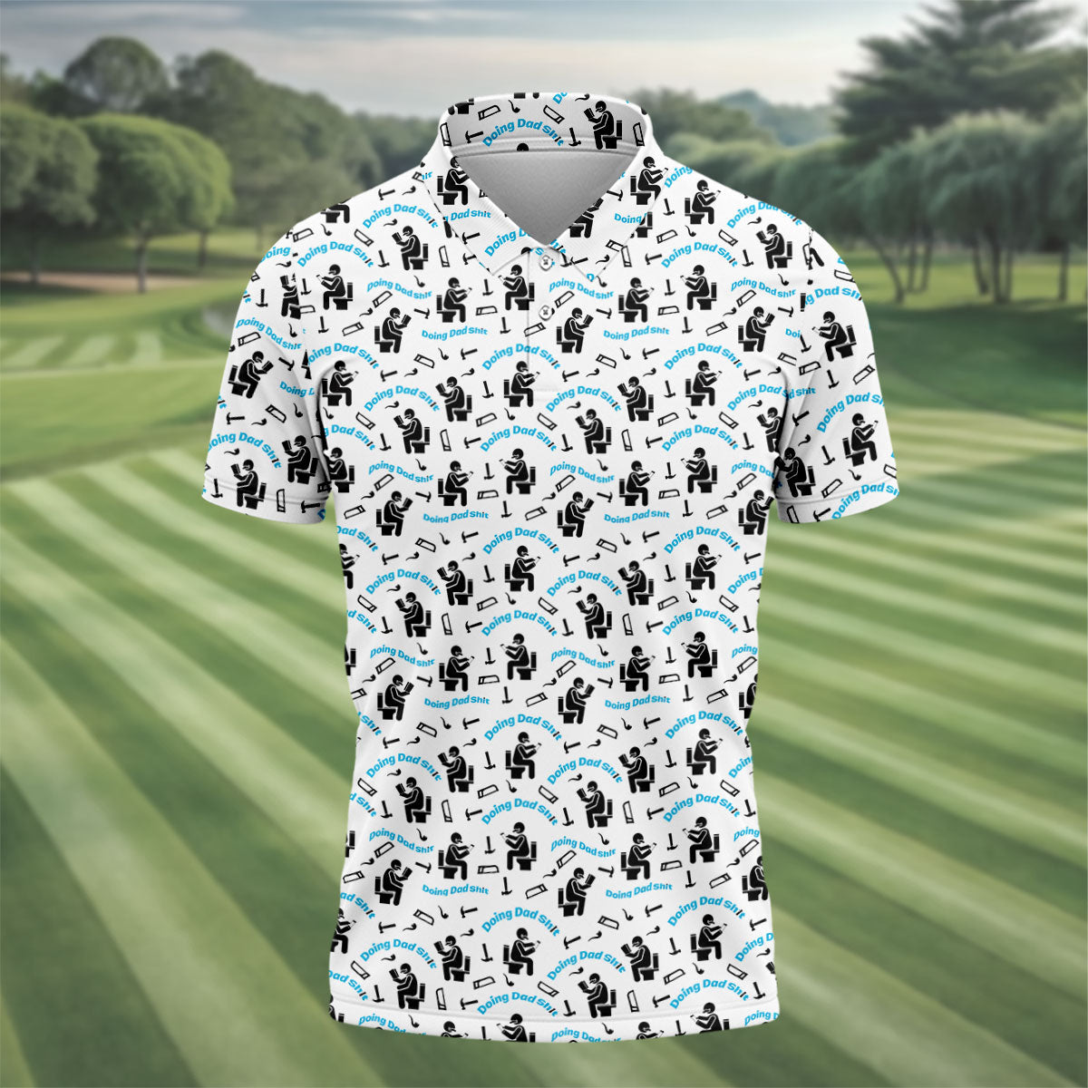 Dad Life Fun Stick Figure Cute Golf Shirt, Father's Day Golf Shirt, Golf Gift For Dad