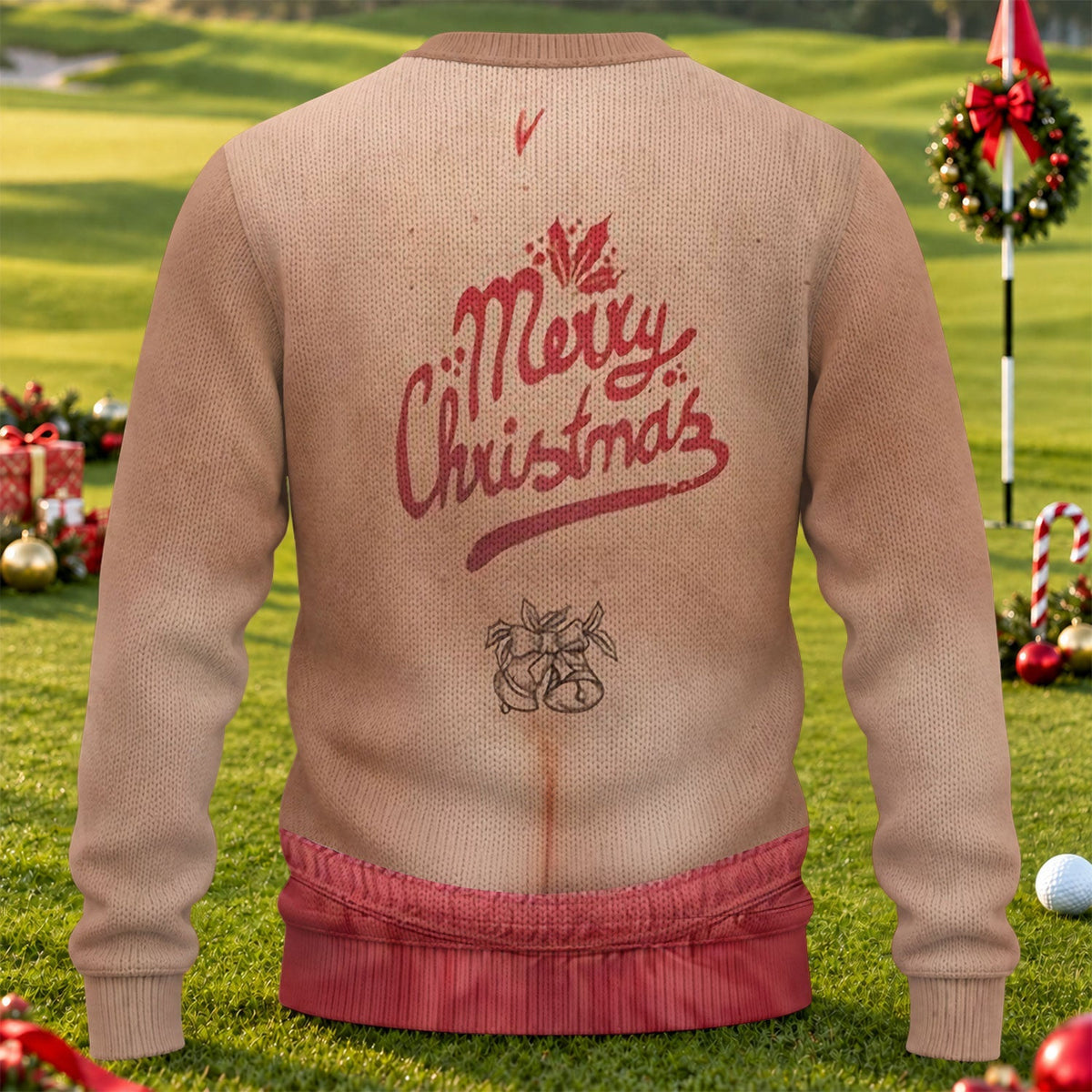 Funny Christmas Balls Belly Print Sweatshirt, Christmas Shirts For Men, Ugly Christmas Sweater