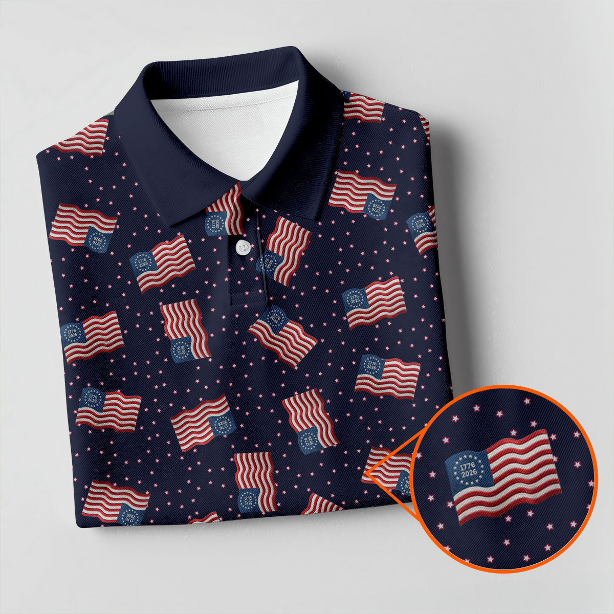 250th Anniversary Waving Flags Patriotic Golf Shirt, 4th Of July Golf Shirt For Women