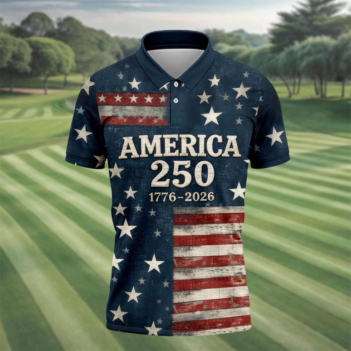 US America 250 Year Anniversary Veterans Day Golf Shirt, Patriotic 4th Of July Golf Shirts For Men