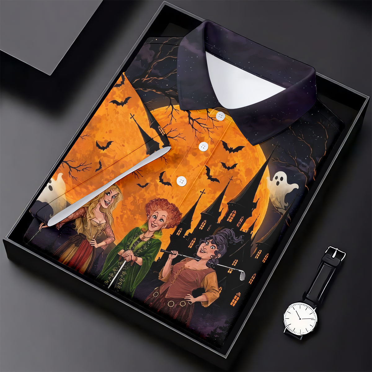 Three Witches Horror Character Golf Polo Shirt, Halloween Costume, Golf Shirts For Women