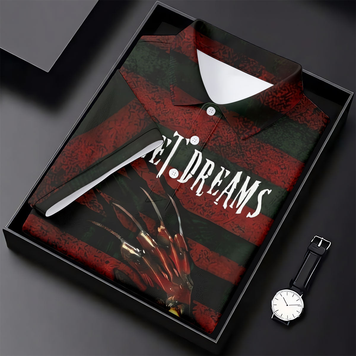 Sweet Dreams Freddy Horror Character Golf Polo Shirt, Ladies Golf Shirts, Women's Golf Polo