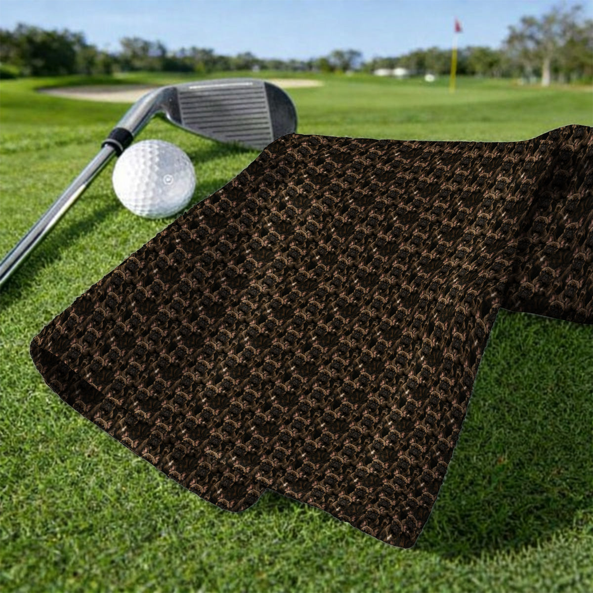 French Bulldog Pattern Golf Towel, Brindle Frenchie Golf Towels, Golf Gift For Golfer