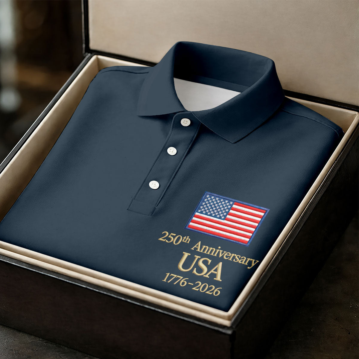 250th Anniversary USA Flag Logo 4th Of July Golf Shirt, Vintage Patriot Golf Shirt For Women