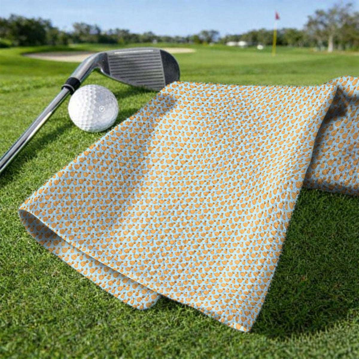 Golden Retriever Middle Finger Golf Towel, Funny Dog Pattern Golf Towels, Crazy Golf Gift For Golfer