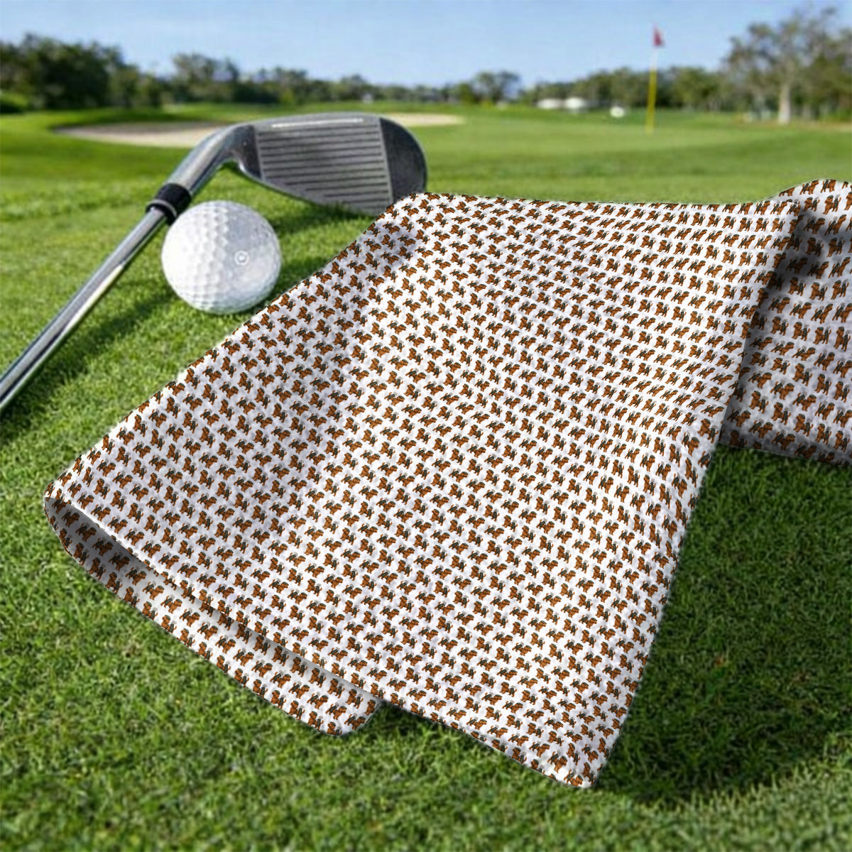 Funny Dog Pattern Golf Towel, Poodle Golf Towels, Golf Gift For Golfer