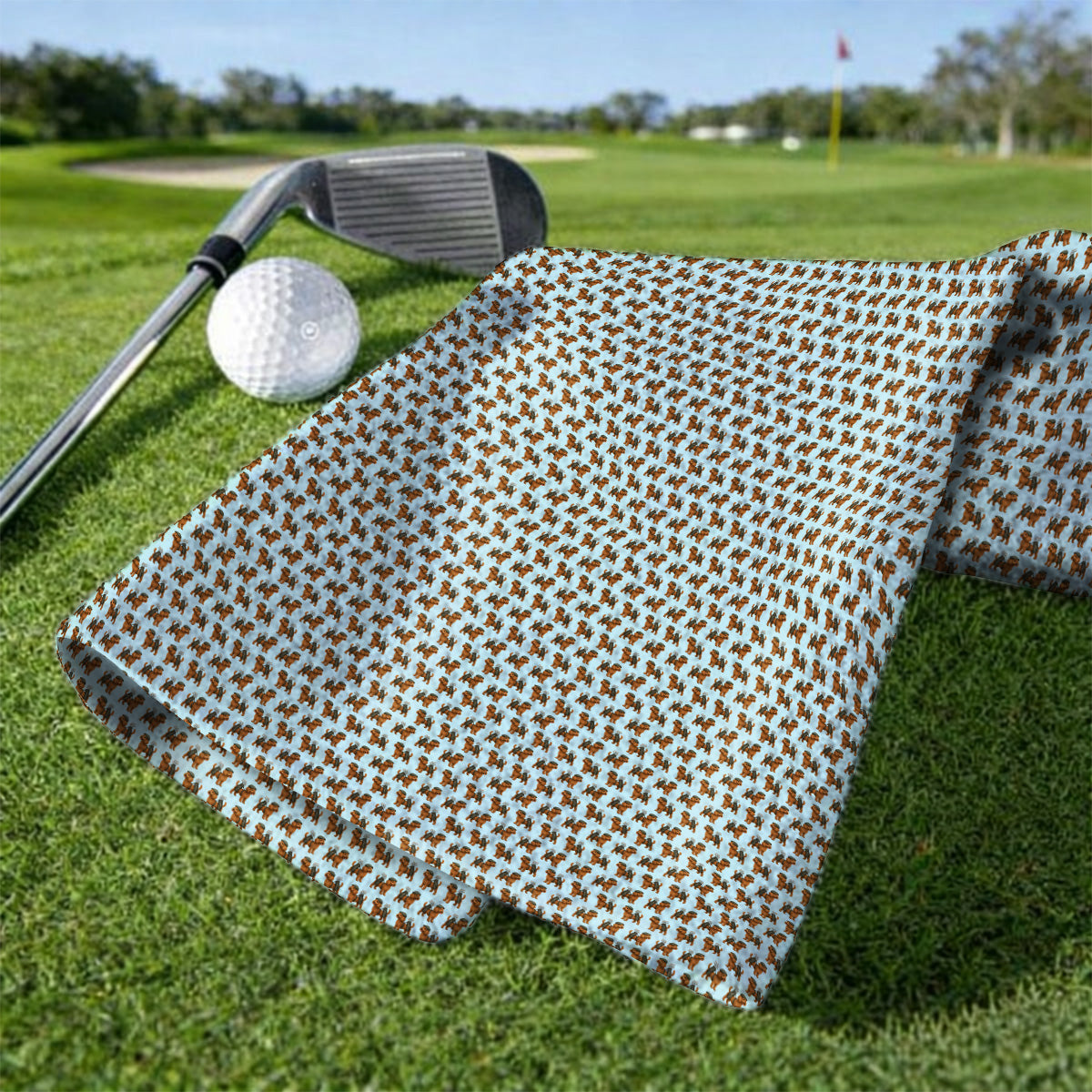 Funny Dog Pattern Golf Towel, Poodle Golf Towels, Golf Gift For Golfer