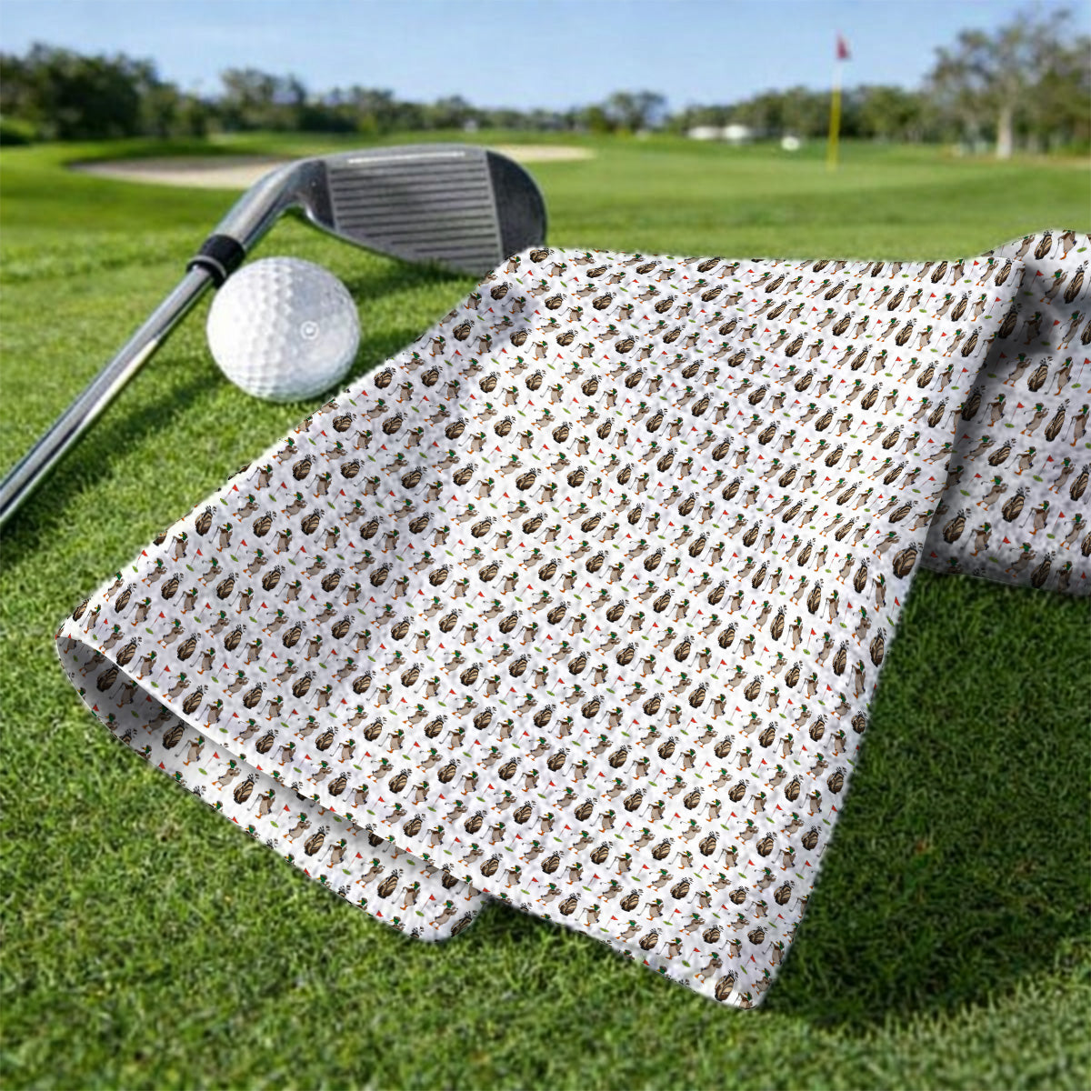 Mallard Duck Golf Towel, Funny Waterfowl Pattern Golf Towels, Perfect Gift for Golfers & Duck Hunters