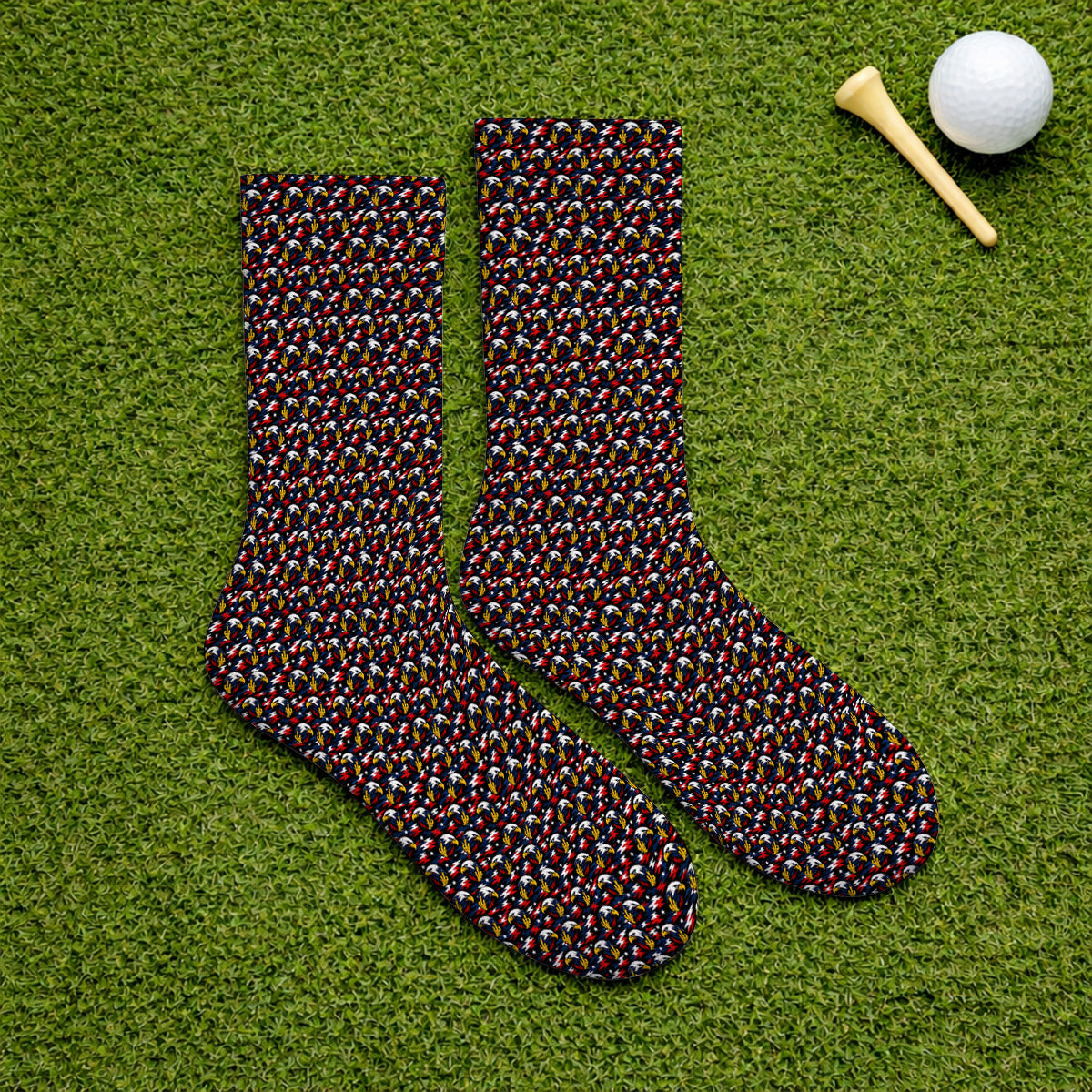 Eagle Middle Finger Golf Socks, USA Patriotic Pattern Golf Sock, Crazy Golf Gift For Golfer
