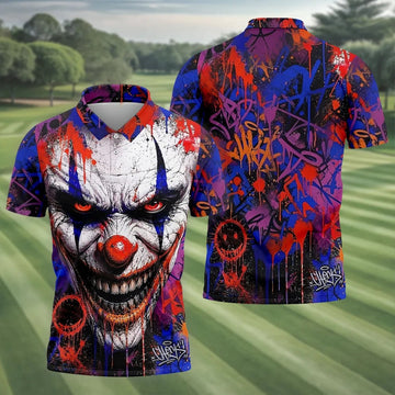 Halloween Horror Character Golf Shirt, Golf Shirts For Men, Hawaiian Golf Shirt