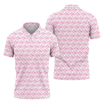 Pink Ribbon Breast Cancer Men Golf Shirt, Breast Cancer Awareness Shirt, Golf Gifts For Men