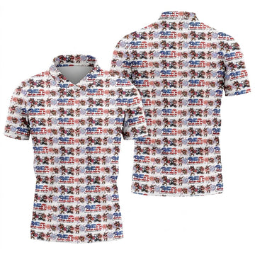 Funny Bigfoot Golf Pose Patriotic 4th Of July White Golf Shirt, 250 Years Golf Shirts For Men
