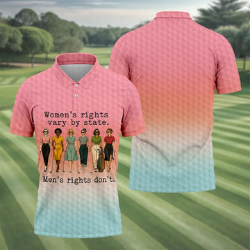 Women's Rights Vary By State Funny Golf Polo Shirt, Men's Golf Shirt, Golf Apparel For Men