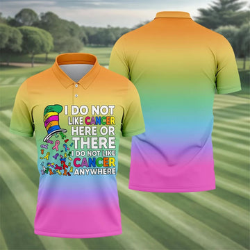 Do Not Like Cancer Anywhere Breast Cancer Polo Shirt, Mens Polo Shirts, Mens Golf Apparel