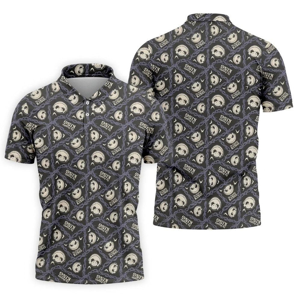 The Pumpkin King Horror Character Golf Polo Shirt, Halloween Shirt, Mens Golf Polo
